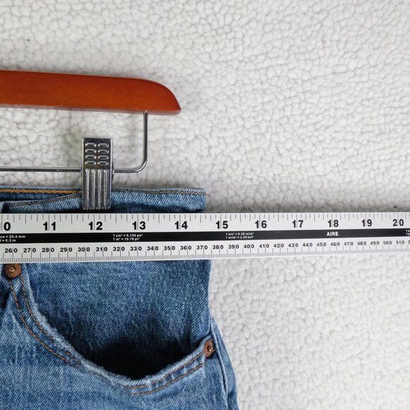 Levis 501 Jeans Womens 28 Blue Straight Leg Button Fly Heavyweight Classic 30L - Picture 6 of 13